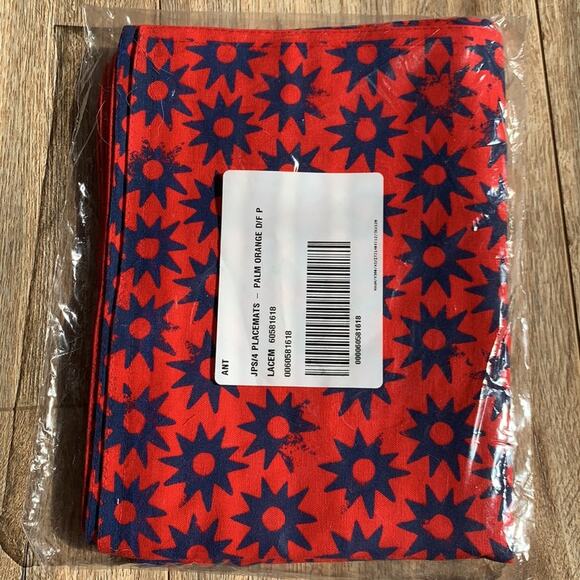 New- Anthropologie Set of 4 Silkscreened Cotton Placemats - Picture 6 of 6